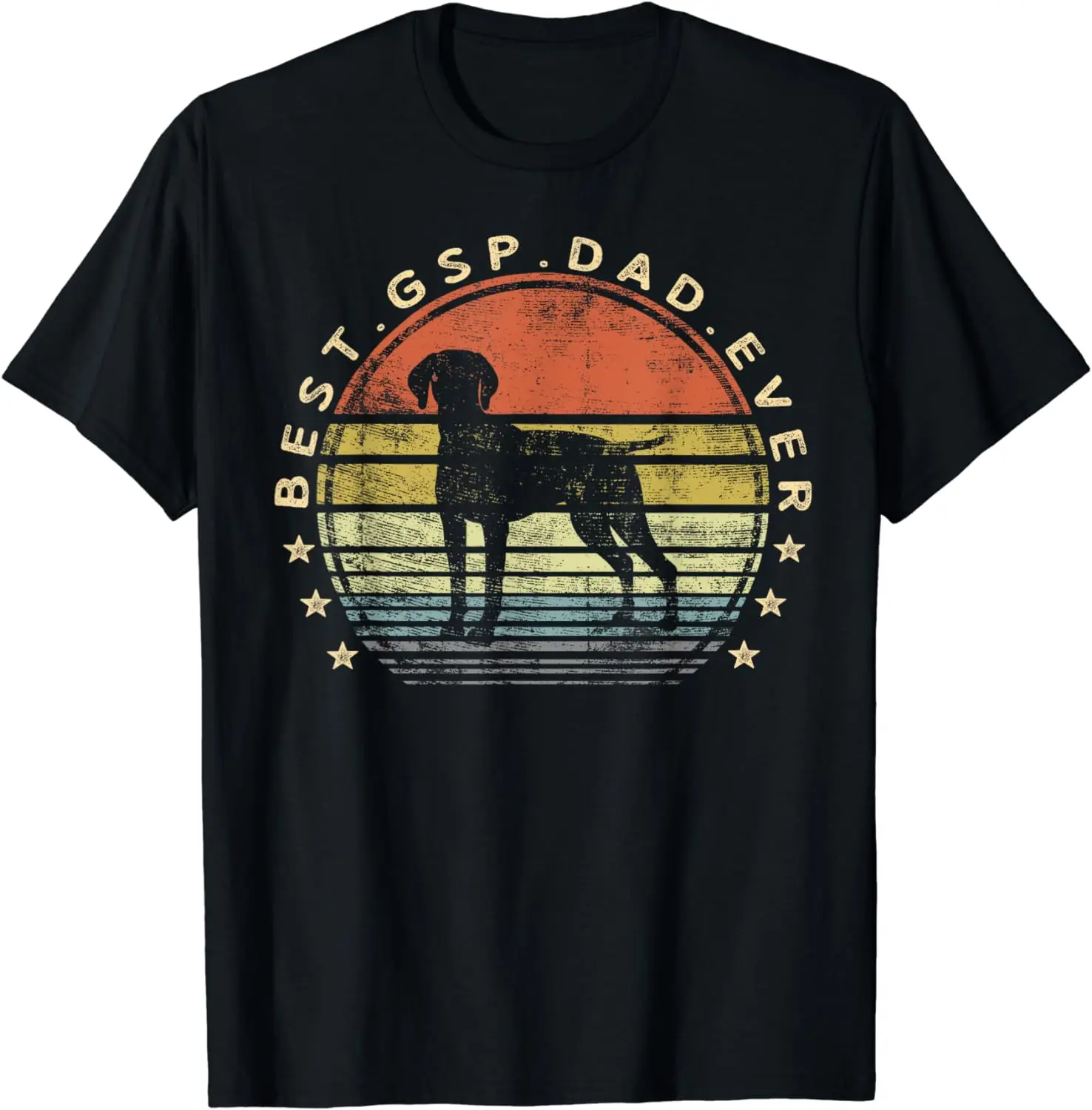 

Лучшая немецкая короткая футболка с указкой для влюбленных собак GSP Dad Ever Dog