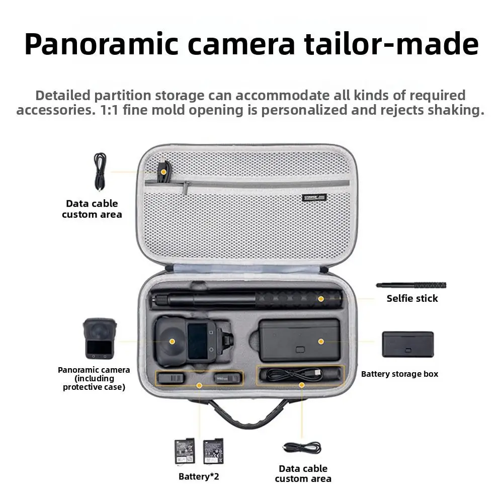 

Противоударная сумка для хранения камеры, жесткий защитный чехол от царапин, водонепроницаемая сумка через плечо с регулируемым ремешком для DJI OSMO 360
