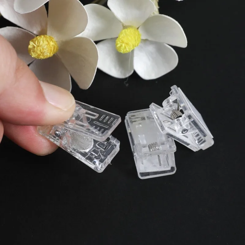 10Pcs Transparent PP Plastic Clips, Self-Adhesive Small Stationery Clip for File Photo Manual Paper Organizing Accessories