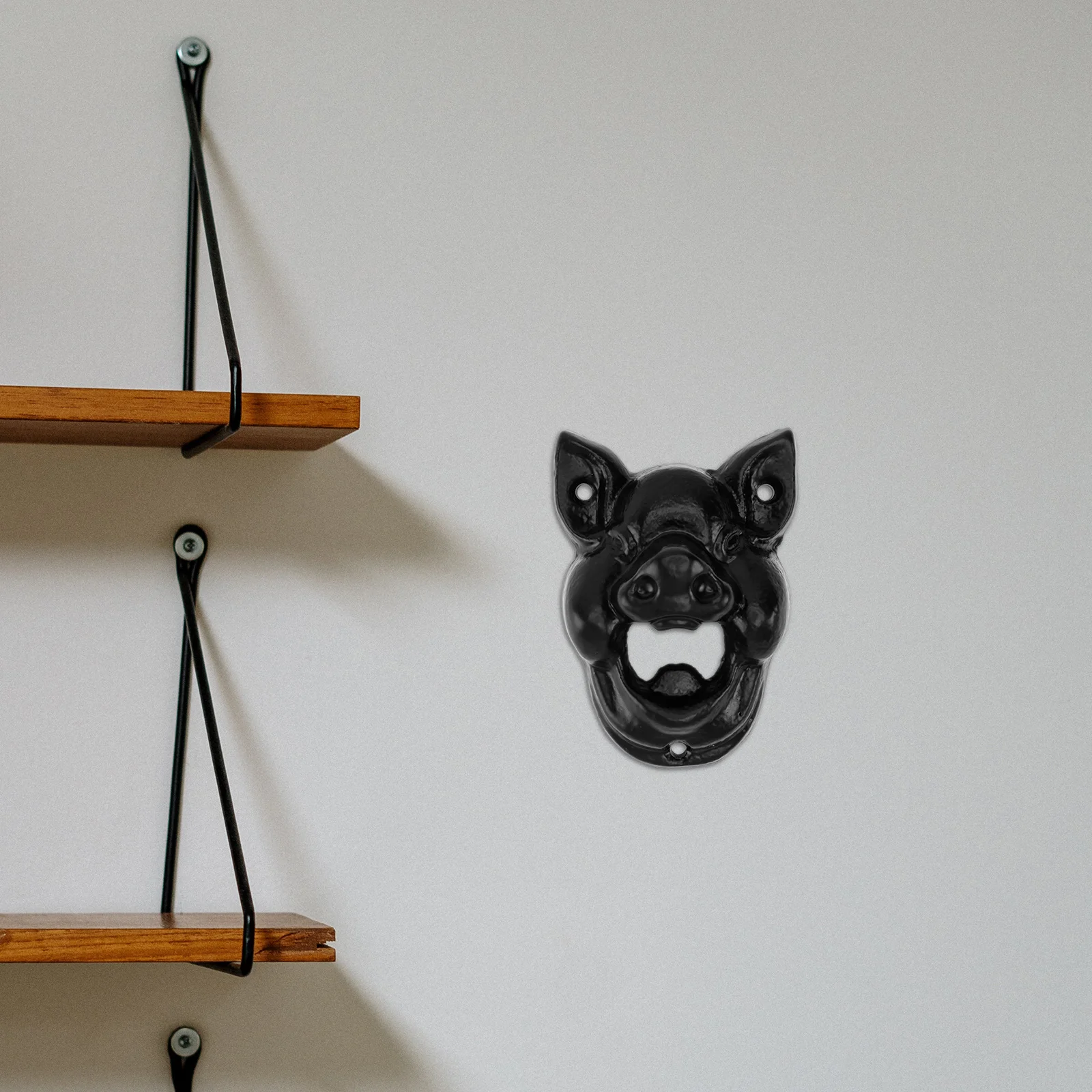 

1Pcs Wall Mounted Iron Pig Head Bottle Opener Sturdy Creative Beer Bottle Lid Remover for Pub Bar Kitchen Drinking Accessories