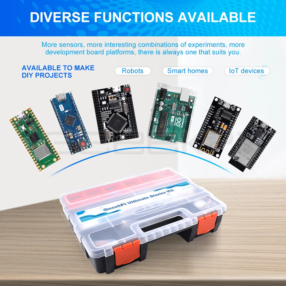 GeeekPi Ultimate Starter Kit Includes Raspberry Pi Pico, Arduino UNO, Arduino Mega2560, ESP32-WROVER, ESP8266