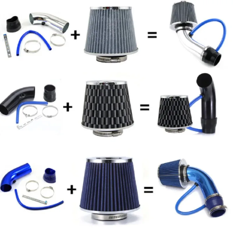 JQG001A Universal Car Air Filter High Flow Intake FilterIntake Filter Sport Power Mesh Cone Cold Air Induction Kit Auto Parts