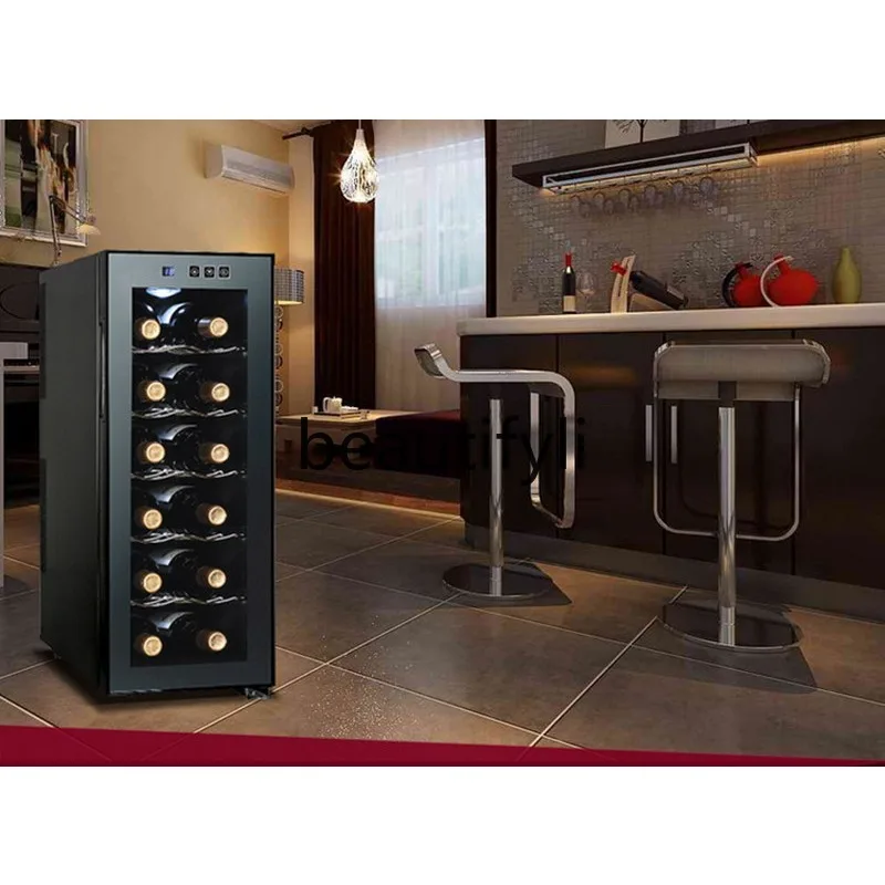Constant Temperature Wine Cabinet for Home Use, 12 Bottle Red Wine Display Cabinet, Refrigerated Temperature Control