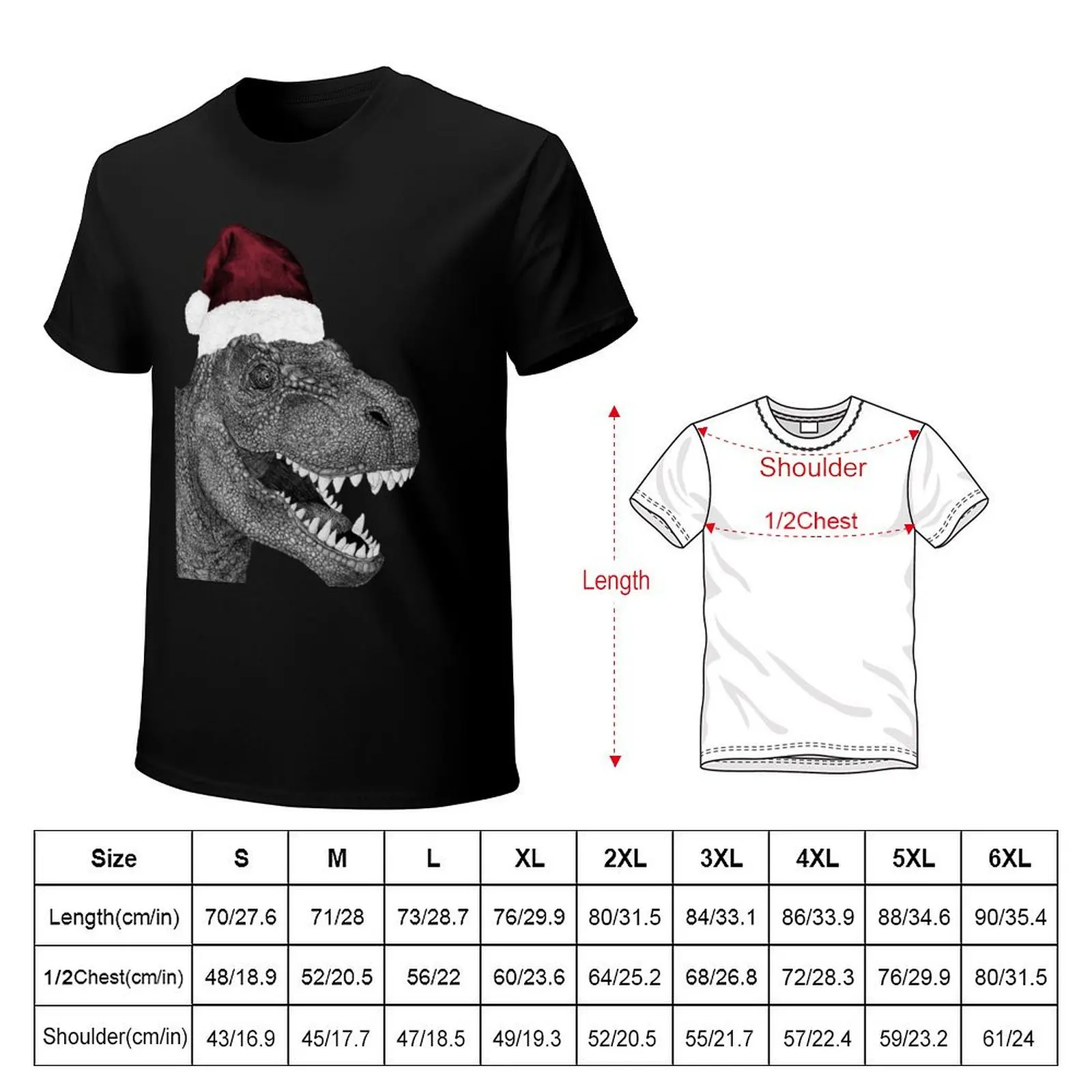 Santa-saurus Rex T-Shirt man t shirts for men T-Shirt