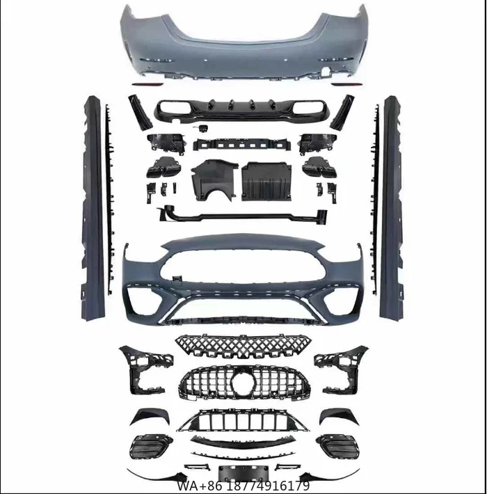

New Front Lip Rear Throat Rear Bumper Upgrade Kit for C-Class 206 C63 Sport Body Kit with 12-Month Warranty