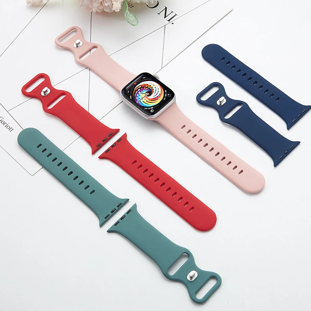 Soft Silicone Strap For Apple Watch band 45mm 41mm 44mm 40mm 49mm 42mm 38mm Sport bracelet iwatch Series Ultra 8 7 se 6 5 4 3