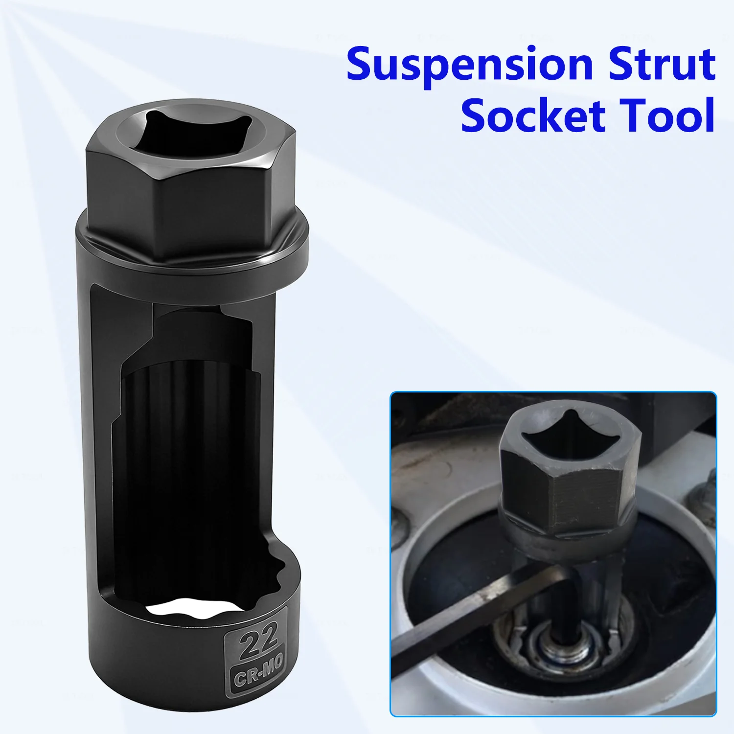 1-Piece Shock Strut Nut Socket Set, 22mm Suspension Strut Socket Tool, 1/2