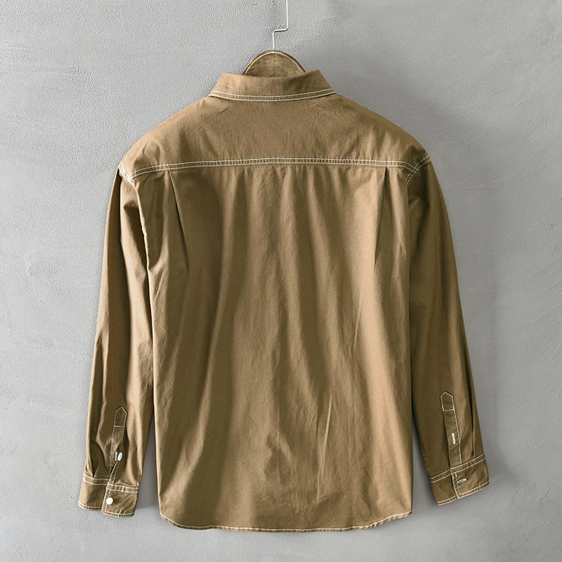 

New Designer Long Sleeve Casual Cotton Quality Shirt Men Brand Trend American Style Large Size Top Clothes Chemise Homme