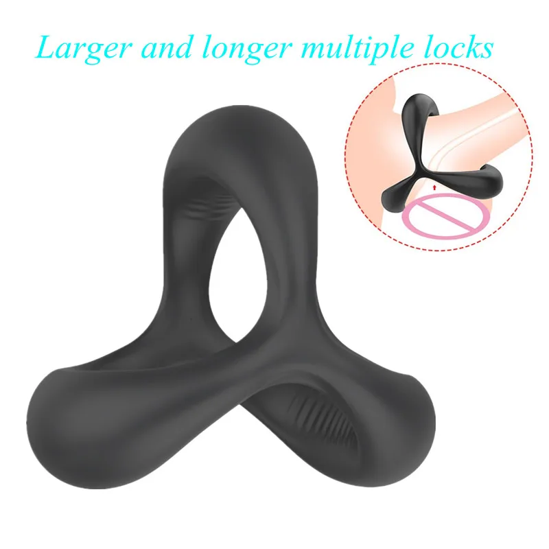 

Silicone Strapon Cock Rings Penis Ring Toys For Men Bondage Male Masturbator Chastity Cage Erotic Machine toys Adult Shop