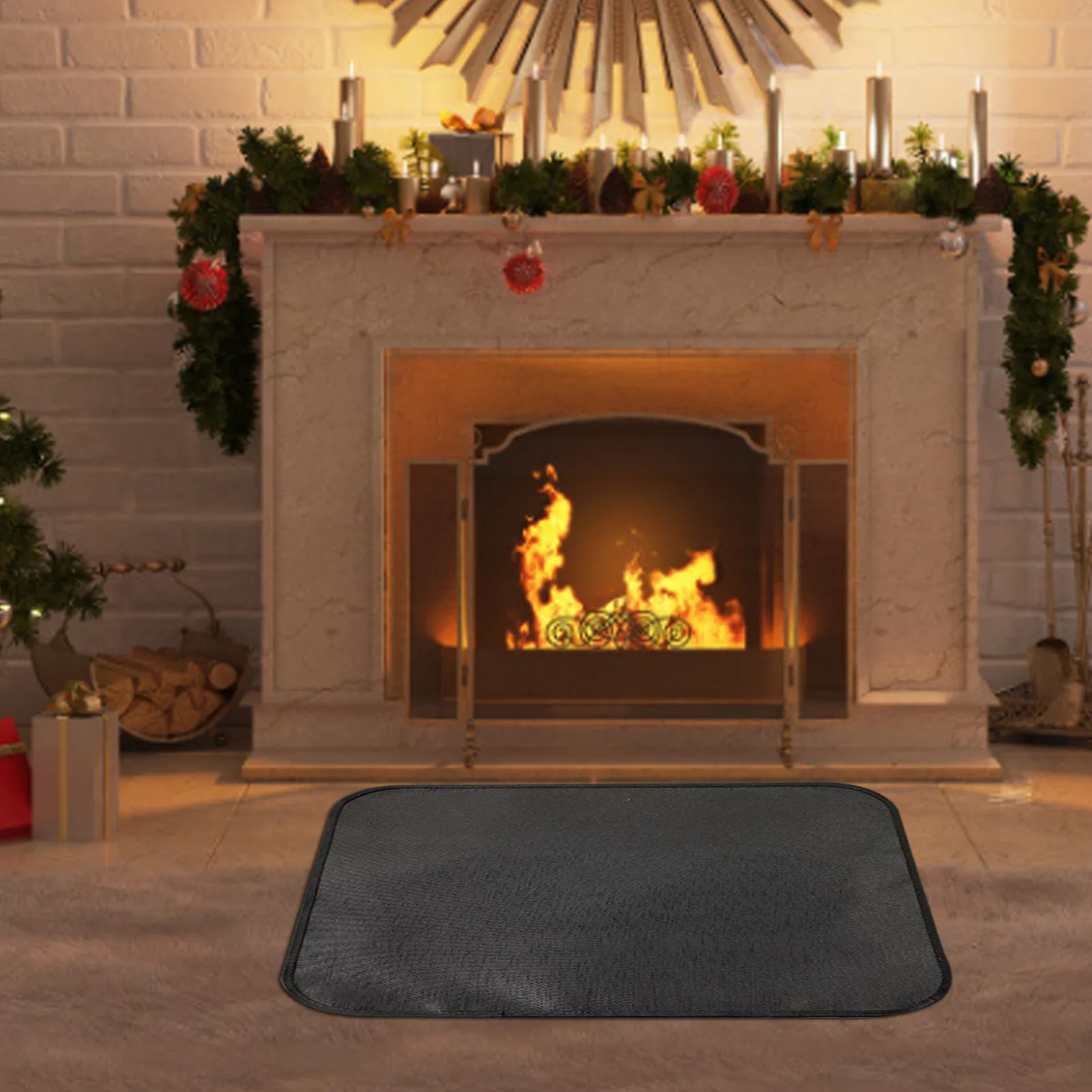 Silicone Fire Pit Mat Protects Floors Fireplaces Braziers and Fire-resistant Blankets