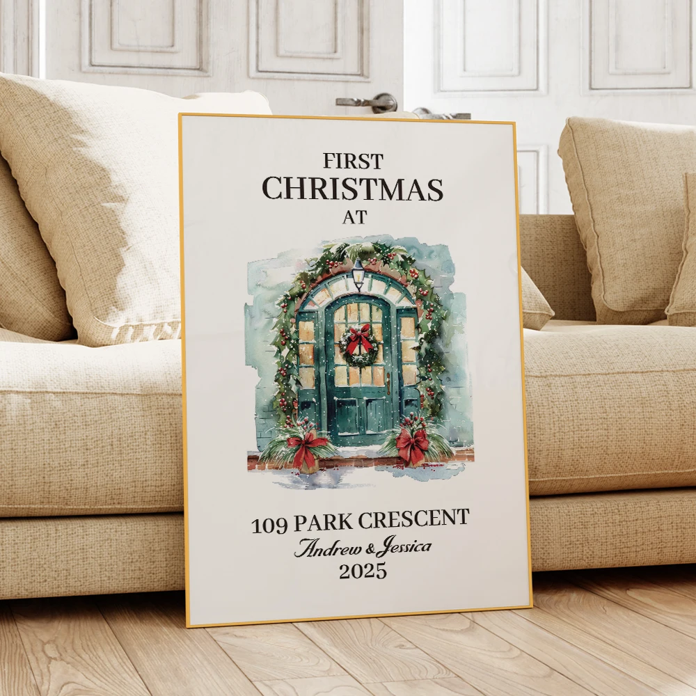 1pcs Personalized Custom Name Memorial Christmas Party Wall Art Print Picture For Christmas Living Room Kids Home Decor Gift