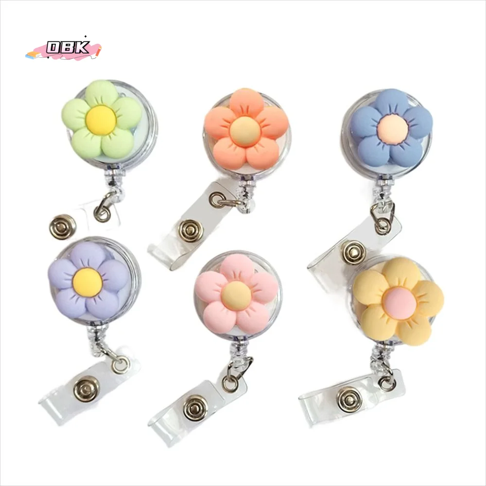 

Милая выдвижная катушка для значка медсестры, мультяшная флора, нагрудная карта, держатель для значка с цветком, удостоверение личности, рабочая карта, легкая пряжка для использования в больнице