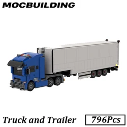 796Pcs Car Vehicle Truck Trailer Model MOC Building Blocks Diy Assemble Bricks Toys Gifts Display Construction Christmas Present