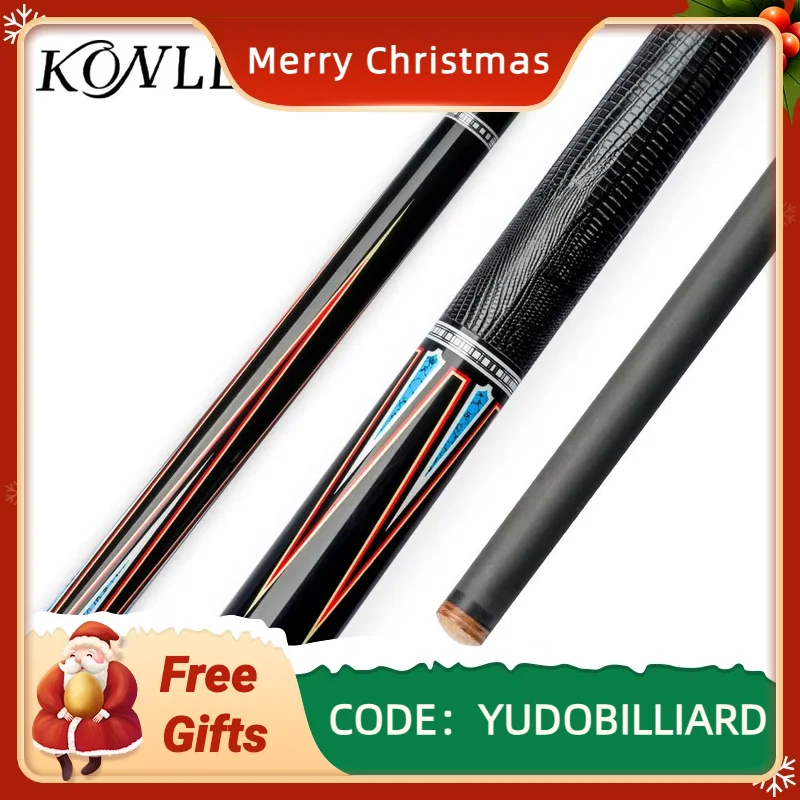 KONLLEN Carbon Fiber Shaft Pool Cue Stick 12.6mm 3/8*8 Radial Pin Joint147cm Technology Carbon Tube Inside Butt Billiard Cue Kit