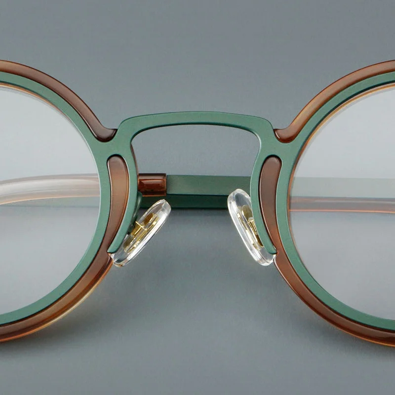 New Plate Metal Eyeglass Frame Retro Round Men\'s And Women\'s Eyeglass Frame High-quality Metal Optical Prescription Frame V17