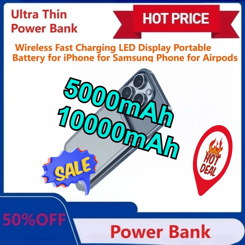 

Power Bank for MagSafe,Magnetic Wireless Fast Charging LED Display Battery for Samsung Phone for iPhone for Airpods