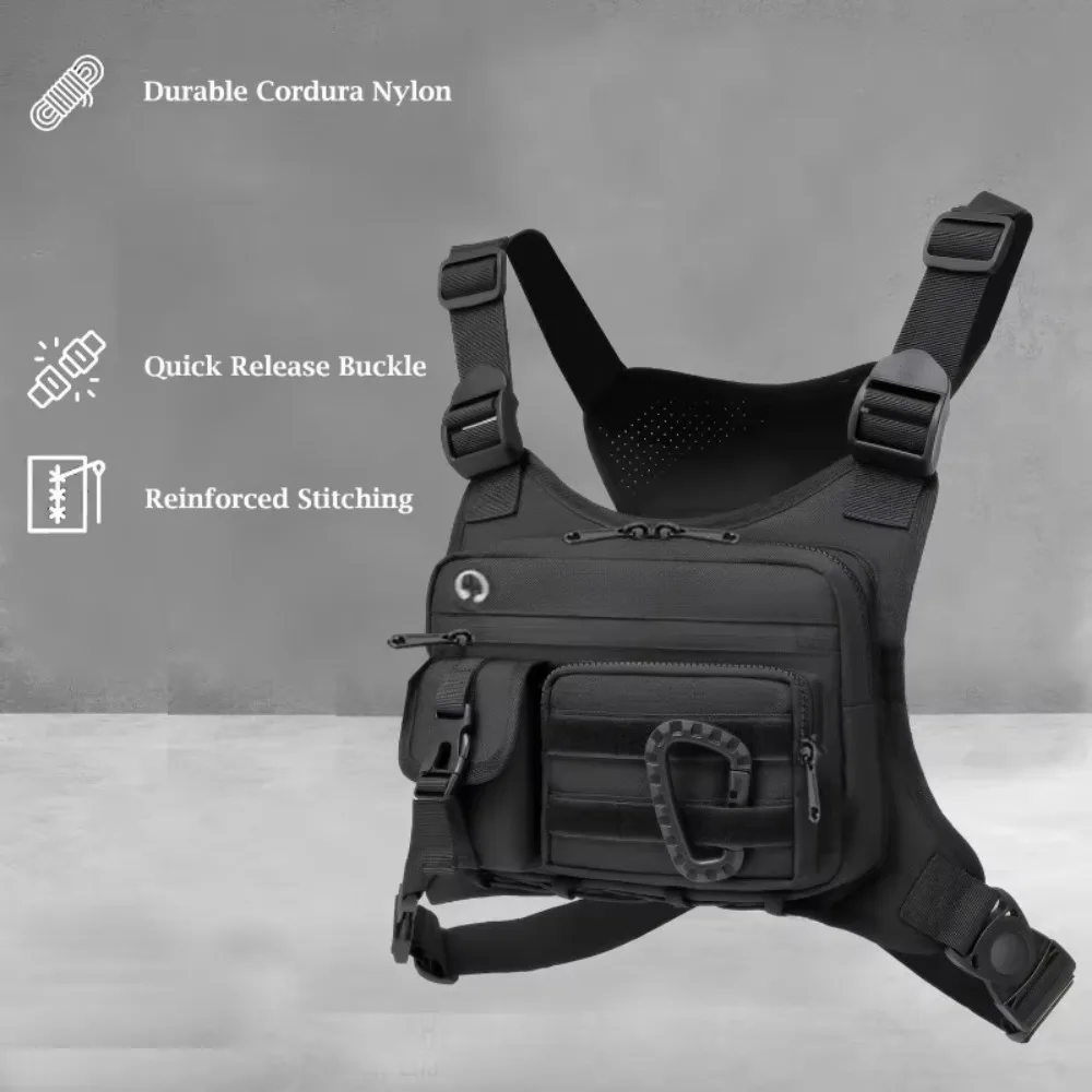 

Adjustable Sports Vest Bag Multi-functional Water Resistant Outdoor Chest Bag Lightweight Oxford Cloth