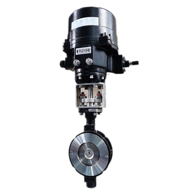 CF8M الثلاثي غريب الأطوار صمام الفراشة والعتاد تعمل المحرك الكهربائي دليل صمام الفراشة عالية الأداء