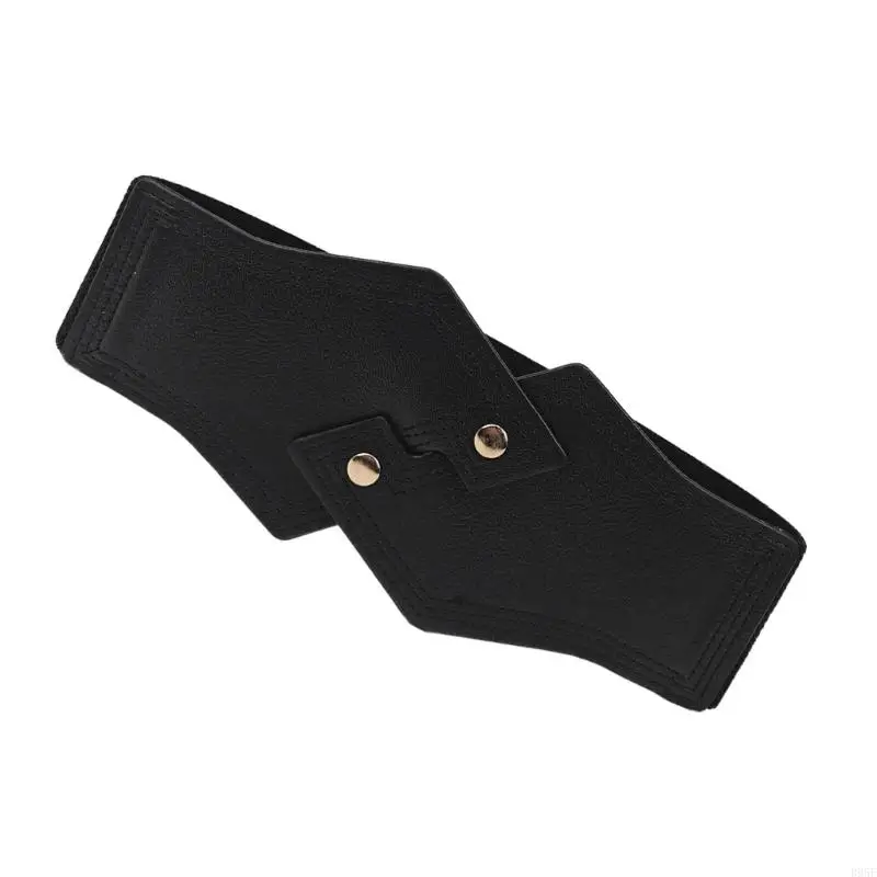 

B95F Women’s Elastic Wide Belt Adjustable Waist Cincher for Shirt Dress Skirt Office Party Outfit Waist Cummerbund Accessory