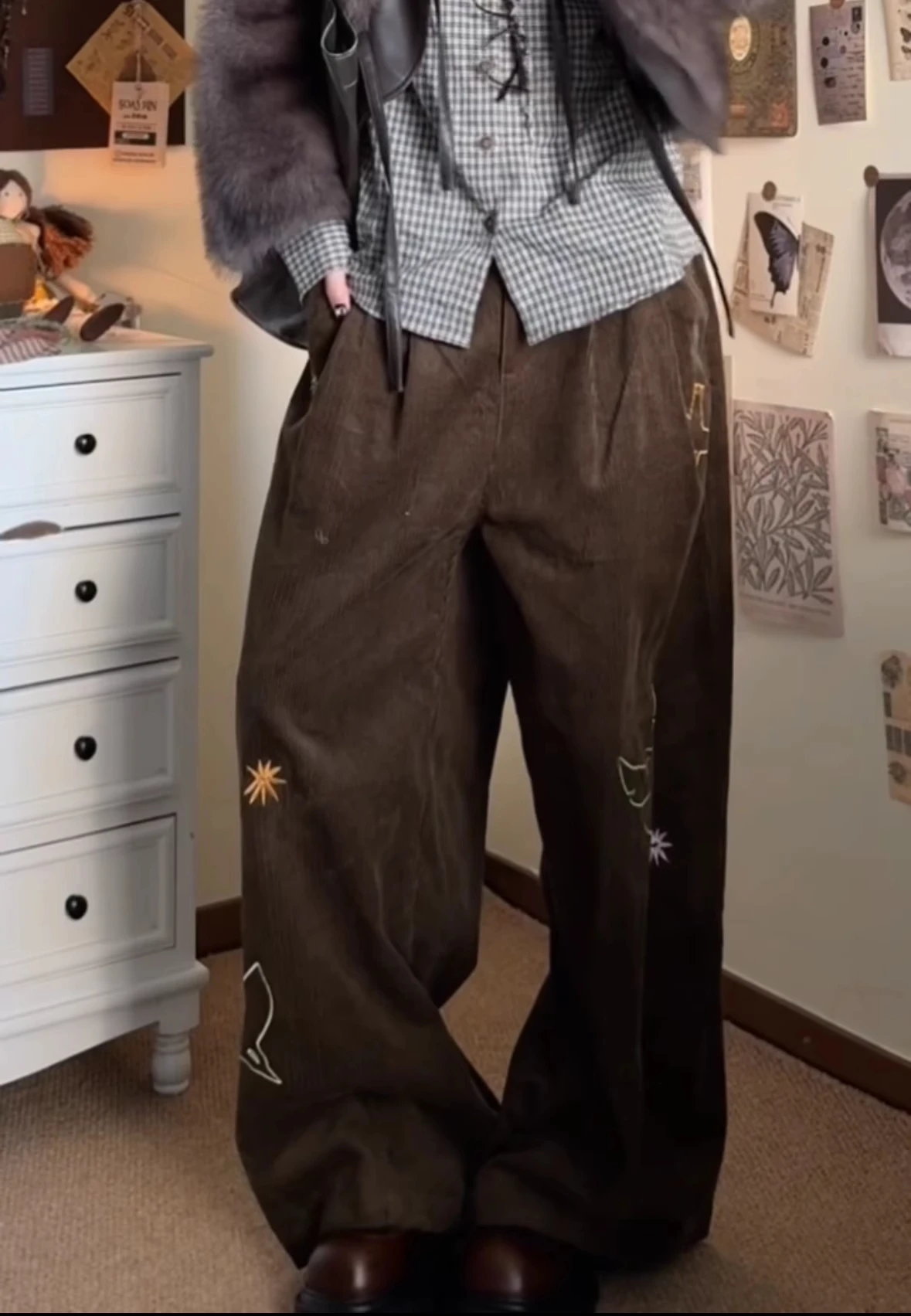 

Brown Jeans Women High Waist American Plus Size Wide Leg Pants 90s Vintage Straight Baggy 2000s Denim Trousers Mom Oversize Pant