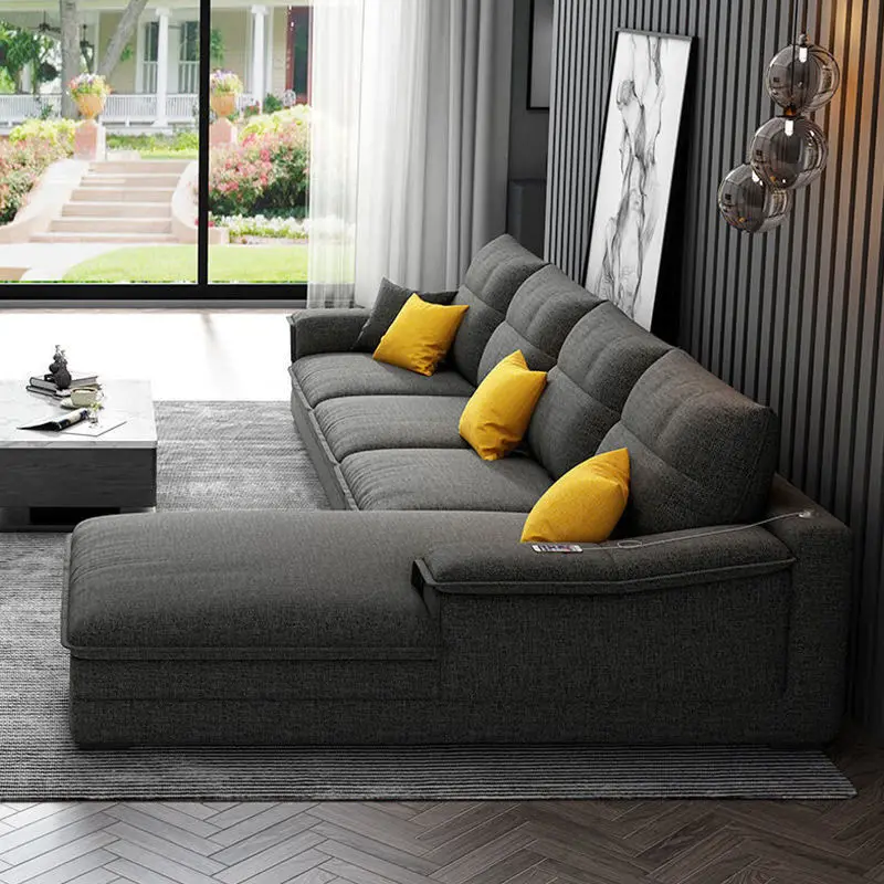 Living room cotton-linen sofa, discovery generation, minimalist light luxury furniture