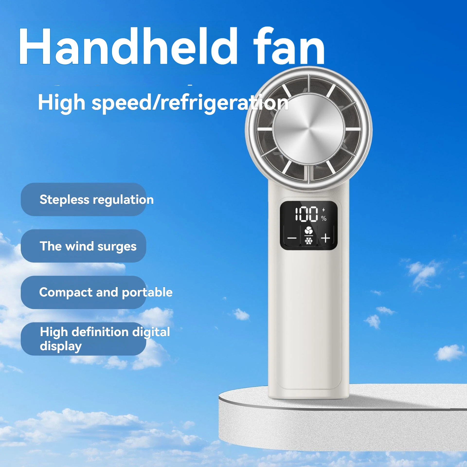 3000mAh handheld fan outdoor ice pack portable digital display small fan USB turbo small fan