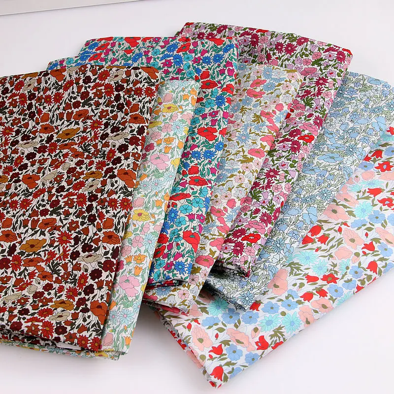 Liberty Fabric handmade Small Floral Thin Poplin Cotton London Fabric For Sewing Dress Patchwork tissue DIY Cloth By The Meter