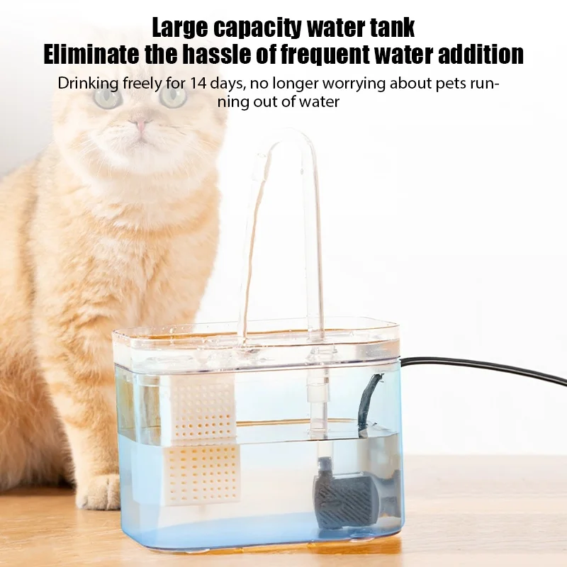 Ultra-Quiet Cat Water Fountain Auto Filter Cat Drinker USB Electric Mute Recirculate Filtering Drinking for Cats Water Dispenser