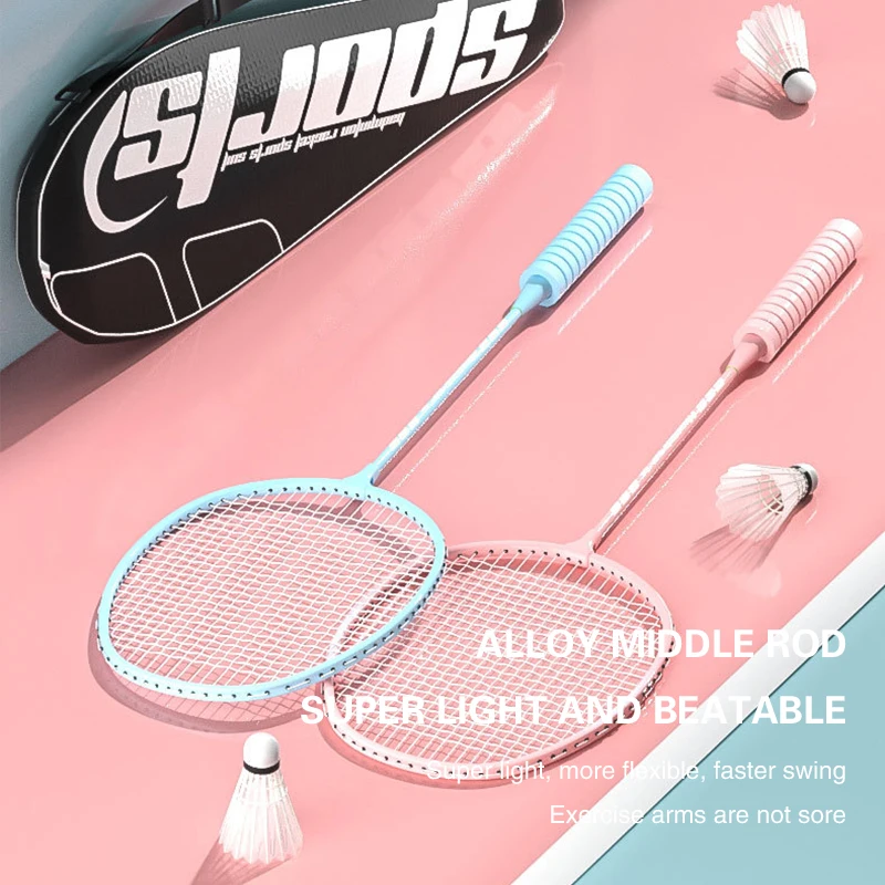 

Adult Professional Full Carbon Badminton Racket Light Training 5U/G4 Both Offensive and Defensive String Hand Glue Racquet 2Pcs