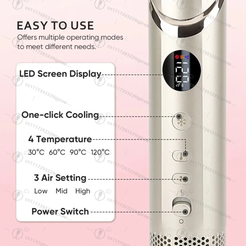 8 In 1 Ionic Hot Air Styler Auto Rotating Curler Quick Dry Hair Dryer Professional Salon Multi Hair Styling Tool