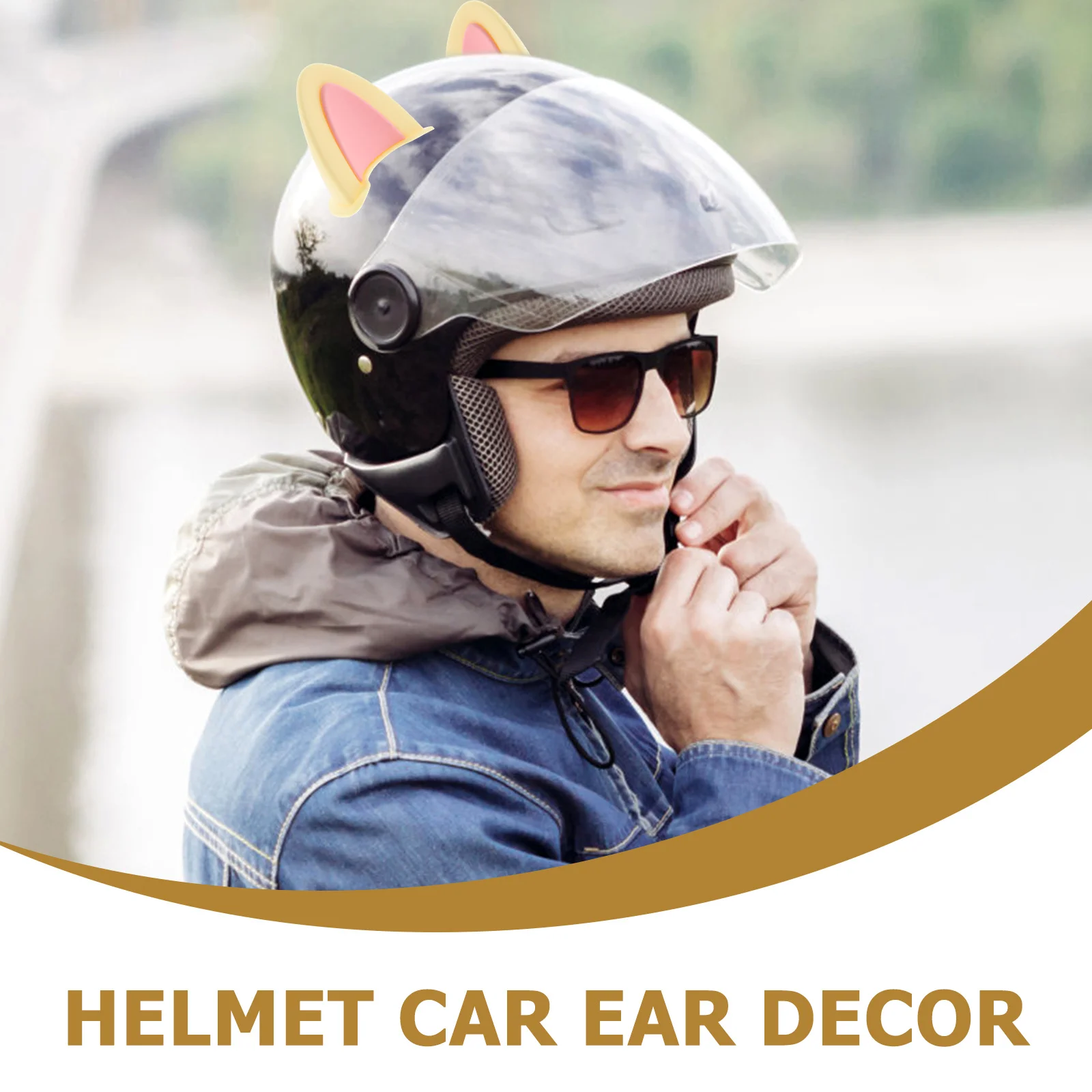

3Pairs Creative Cat Ear Decoration - ABS Material Strong Long-Lasting Motorbike Animal Ear Decor Stylish