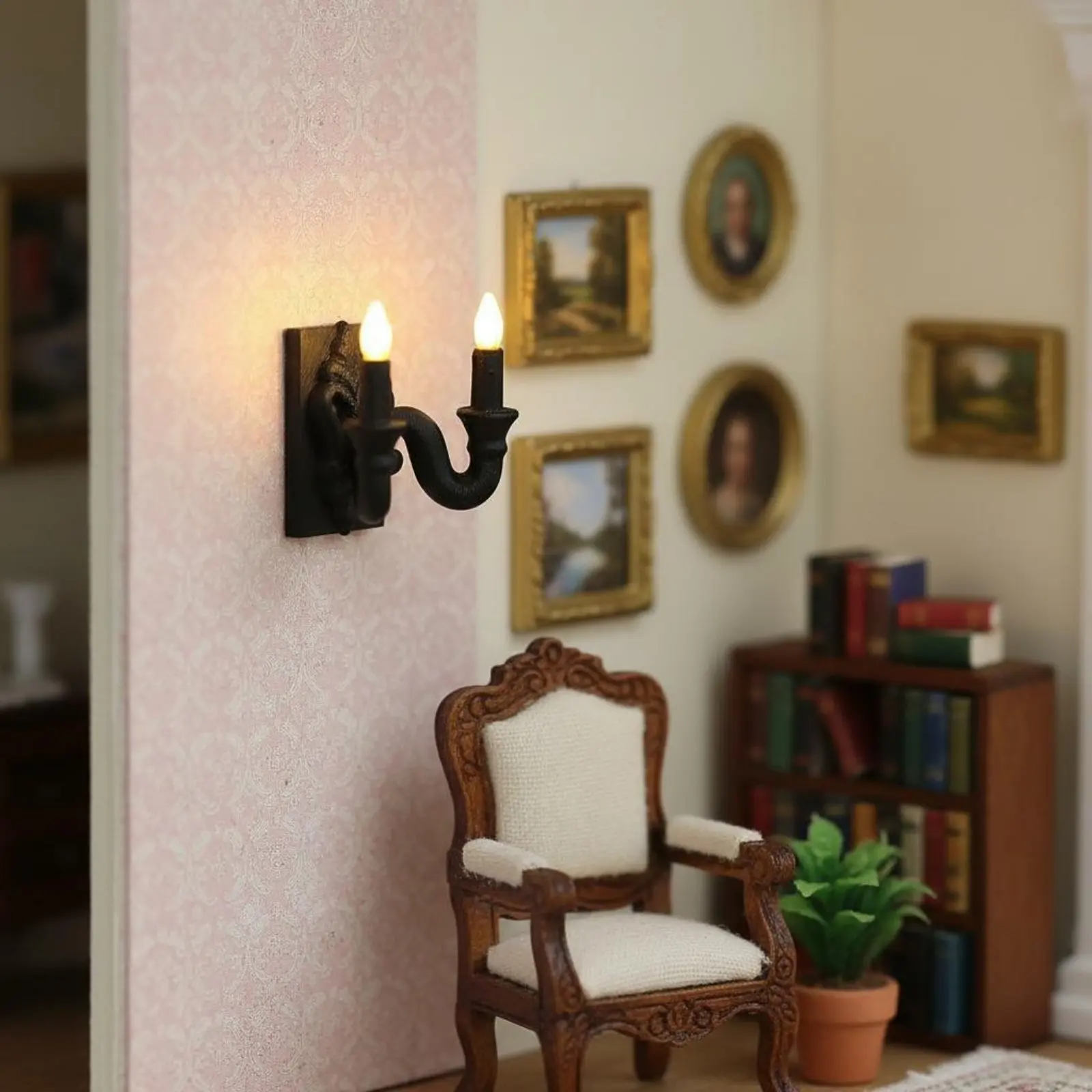 Dollhouse Mini Wall Lamp Vintage Design Dollhouse Wall Sconce for Model Makers