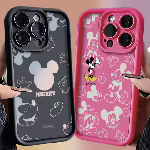 Phone Case For Samsung Galaxy S24 S23 S22 S21 Ultra Plus FE A54 A34 A14 A73 A53 A33 Cute Disney Mickey Soft Silicone Cover Cases