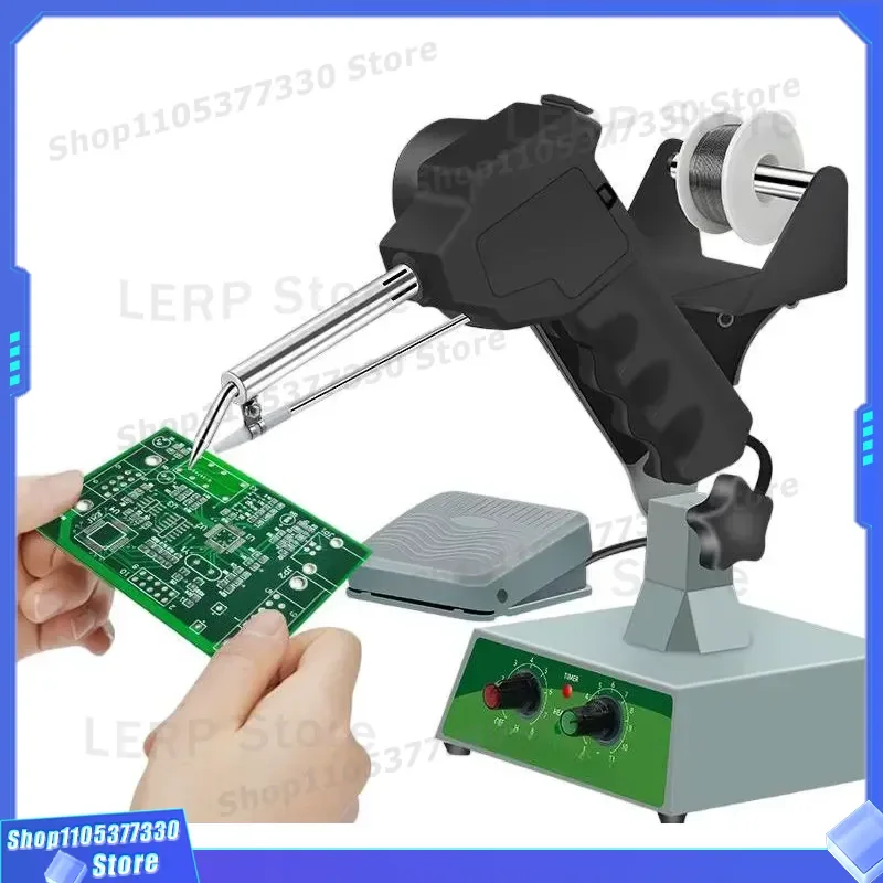 70W Electric Soldering Iron Station 220V Automatic Tin Feeding System Pedal Control Constant Temperature Motor Welding Tool