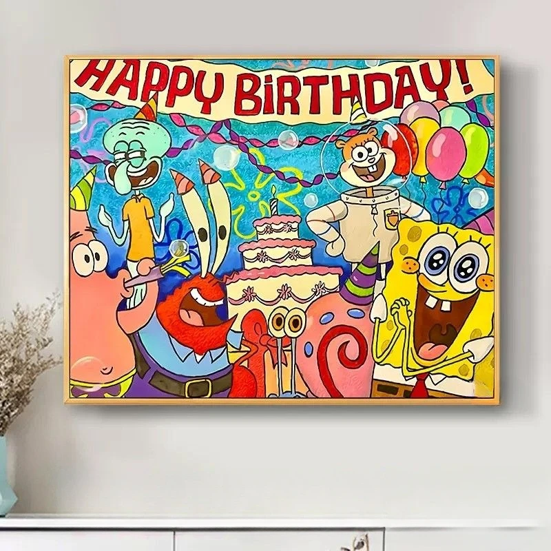 

Cartoon SpongeBob SquarePants Stickers Patrick Star Squidward Tentacles Room Decoration Self-adhesive Mural Stickers Wholesale