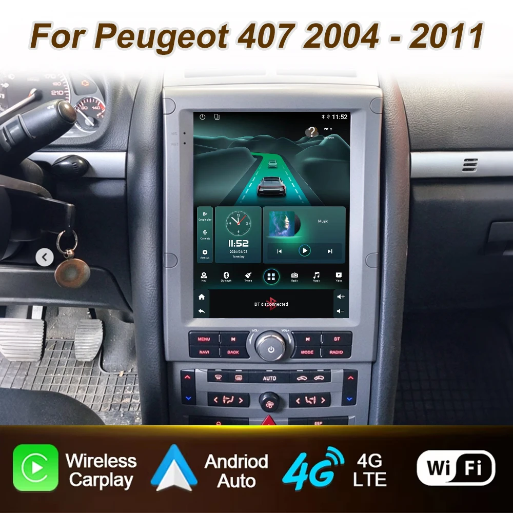 9.7 Inch Android For Peugeot 407 2004 - 2011 Car Radio Multimedia Carplay Auto Stereo GPS Navigation 5G Wifi DSP Autoradio FM BT