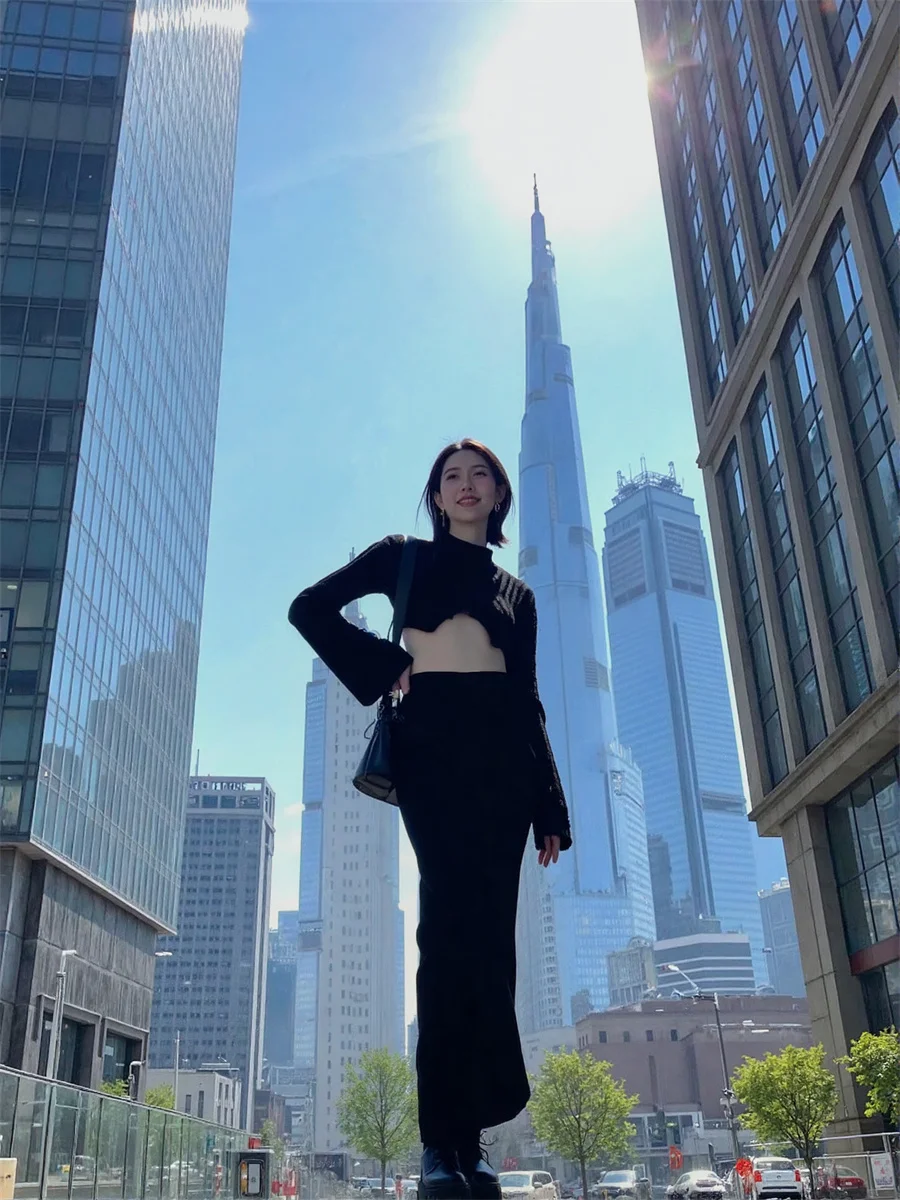 التنانير النسائية ألف خط الكاحل طول مضلع متماسكة الملمس تنورة المرأة لينة مريحة مرونة الخصر سليم صالح بسيط عادية يوميا #6