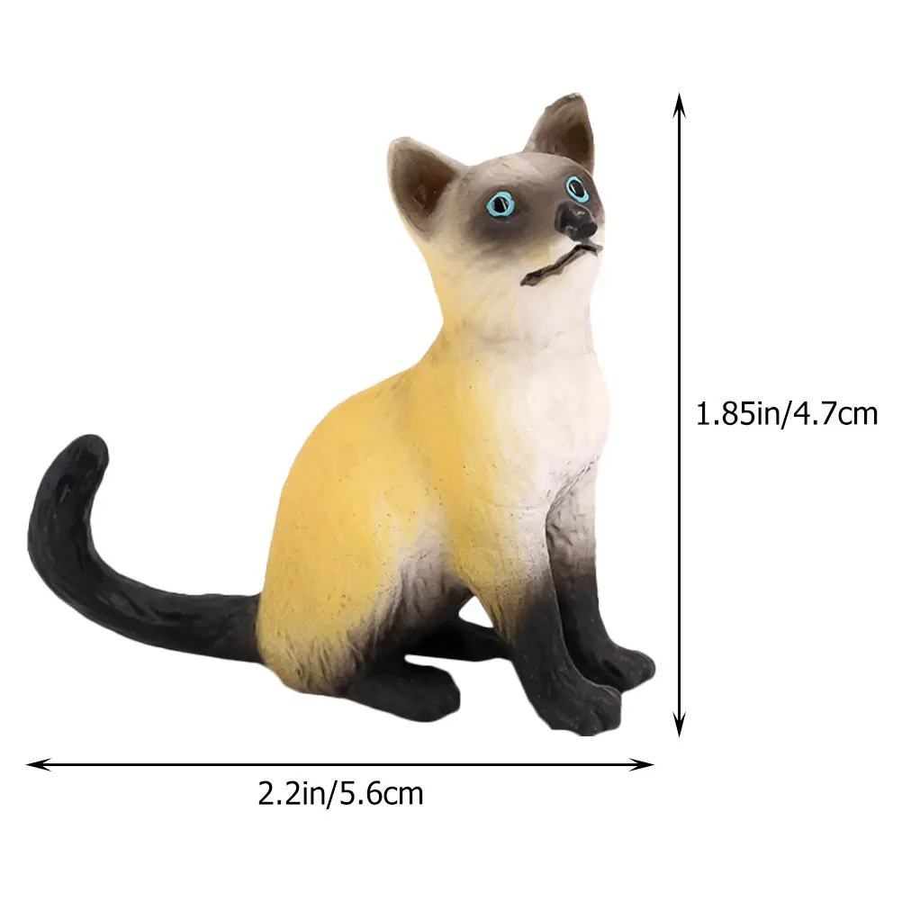 Educational Siamese Cat Learning Tool Plastic Realistic Cat Ornament for Children Science Curiosity Desktop Decor Home Office