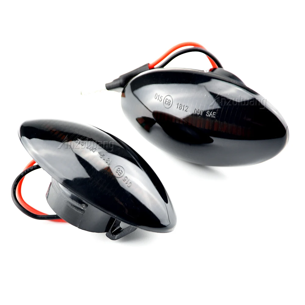 

2 динамических светодиодных боковых габаритных фонаря, боковой повторитель, мигающий фонарь, подходит для BMW MINI Cooper R50 R52 R53 2002 2003 2004 2005 2006-2008