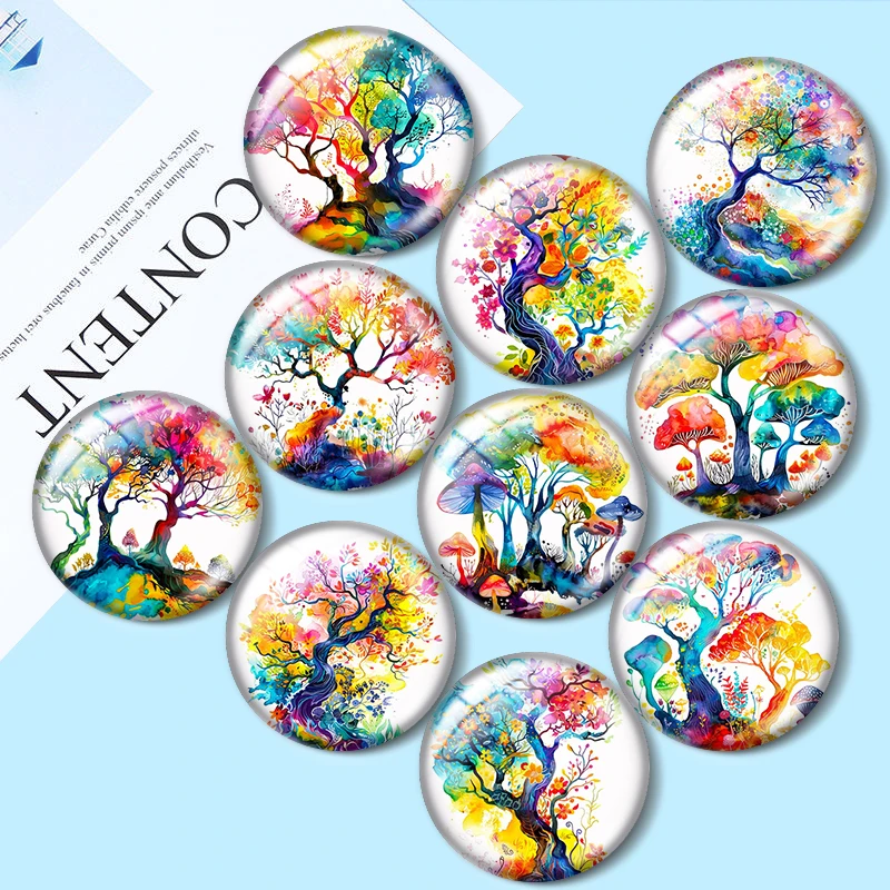 Watercolor Fantasy  12/18/20/25mm glass cabochon  bracelet pendant rings for jewelry demo earrings back Making findings