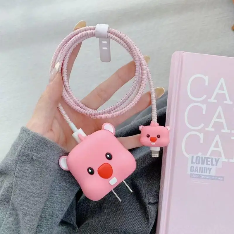 New Anime Kawaii Zanmang Loopy Suitable for Apple Charger Protective Cover Loopy Cartoon Mobile Phone Accessories Decoration