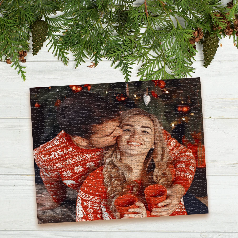 300/500pcs Excellent kiss Customized Photo Puzzle Custom DIY Personalised Photo Portrait Puzzles For Children Toy Family Gift