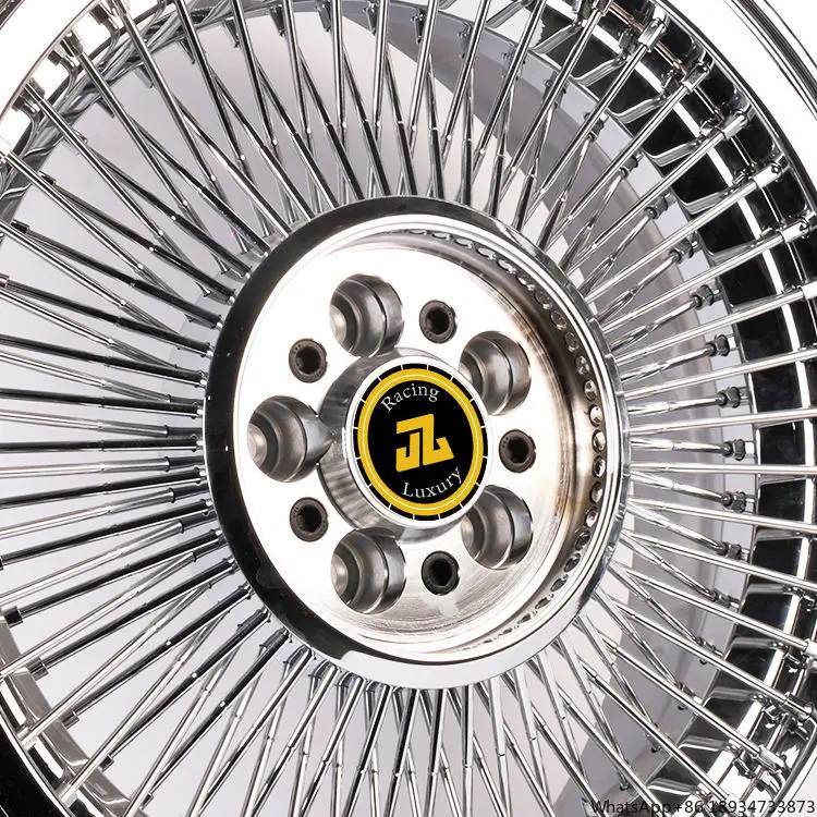 JZ 72 100 150 spoke silver chrome spoke wire wheel rims 13x7 14x7 15x7 14x5.5 5x120 5x127 5x114.3 5x112 wheel