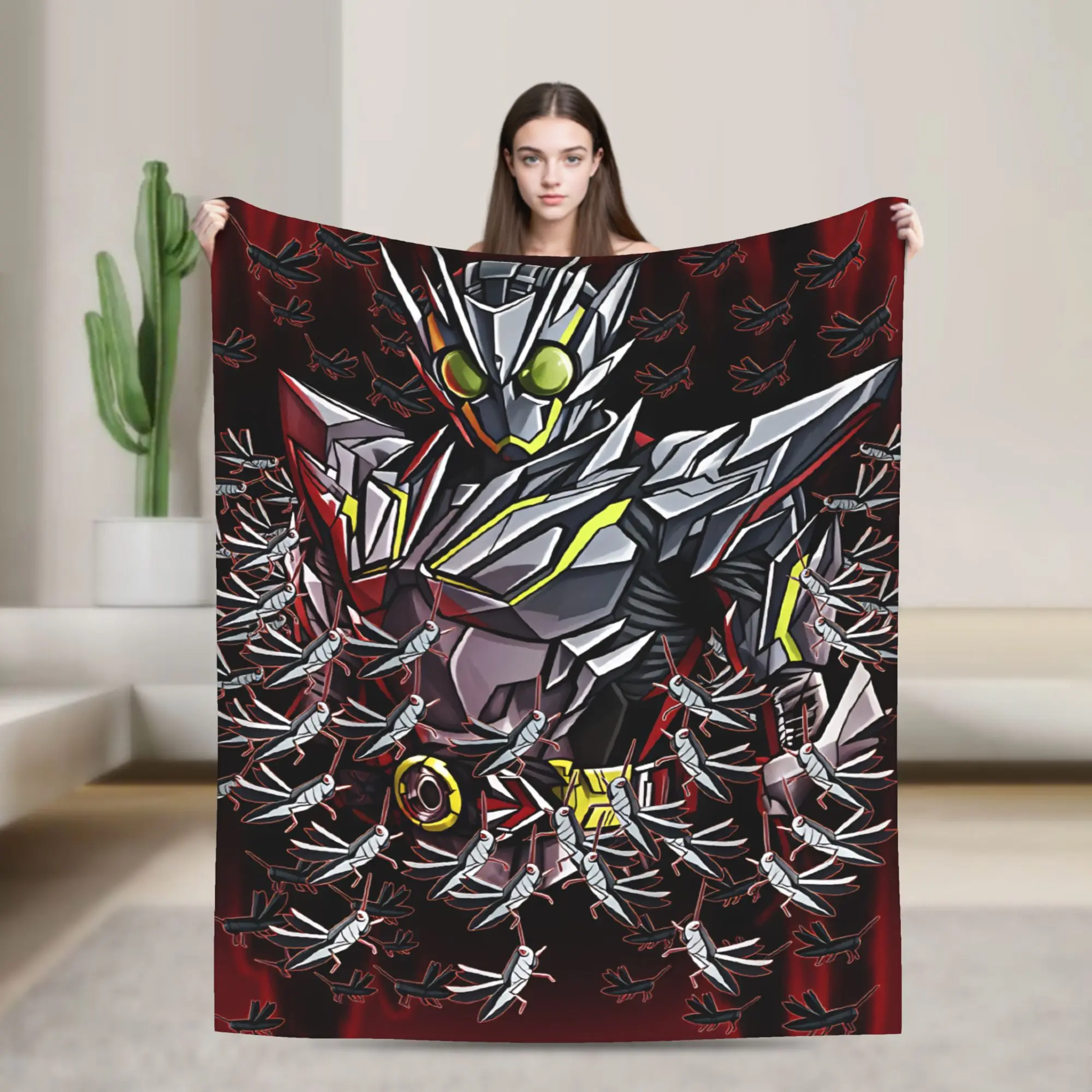Kamen Riders Super Soft Blanket  Kids Plush Throw Blanket Novelty Home Decor Flannel Bedspread Sofa Bed Cover