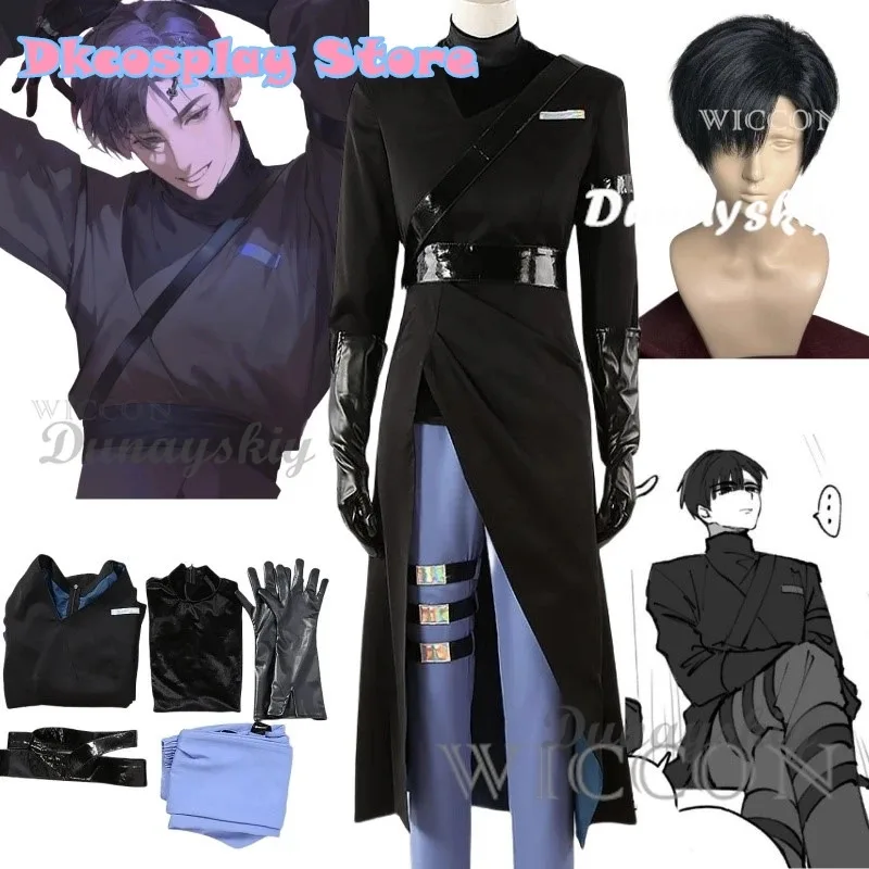 

Alien Stage Anime Ivan Cosplay Black Sorrow Cosplay Black Wig Role Playing Party Pants Belt Halloween Carnival Costume Outfit