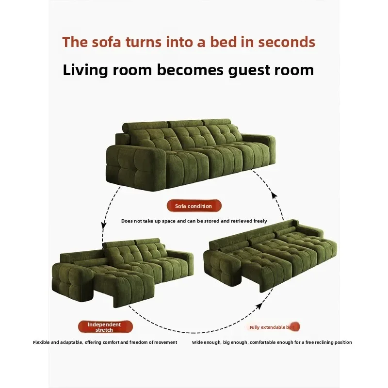Multifunctional chenille fabric sofa against the wall Italian retro style reclining smart sofa