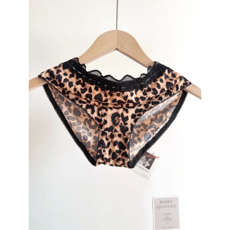 Damen Sexy Leopardenmuster Dessous-Set, kabelloser, unsichtbarer Push-up für kleine Brüste, verstellbar von A bis C Cup, transparente Spitze im schlichten Stil.