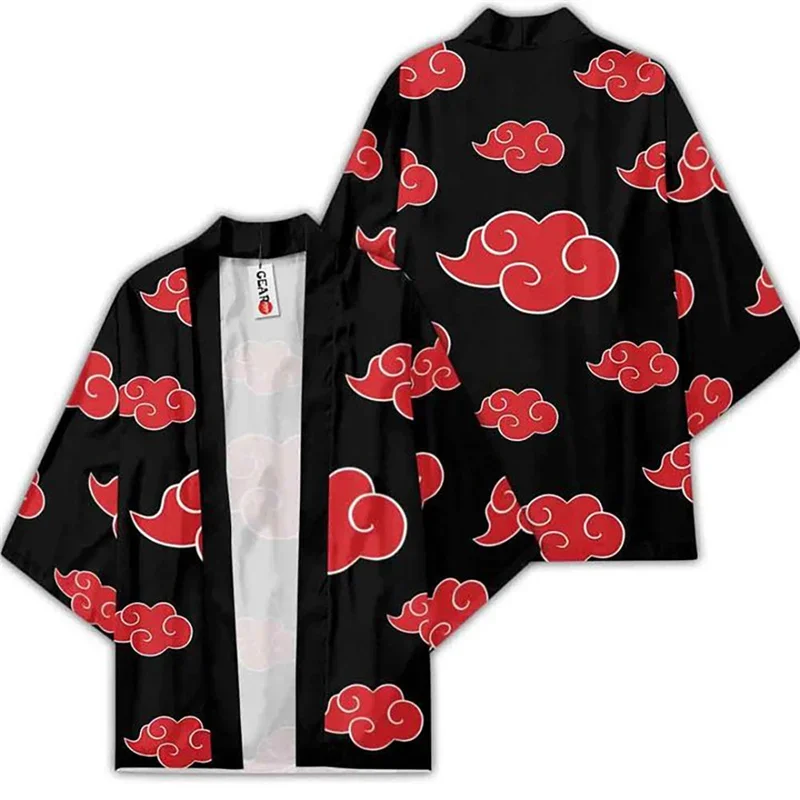 Kimono Cardigan Women Men Japanese Obi Male Yukata Men's Haori Japanese Wave Carp Print Coat Traditional Japan Clothing