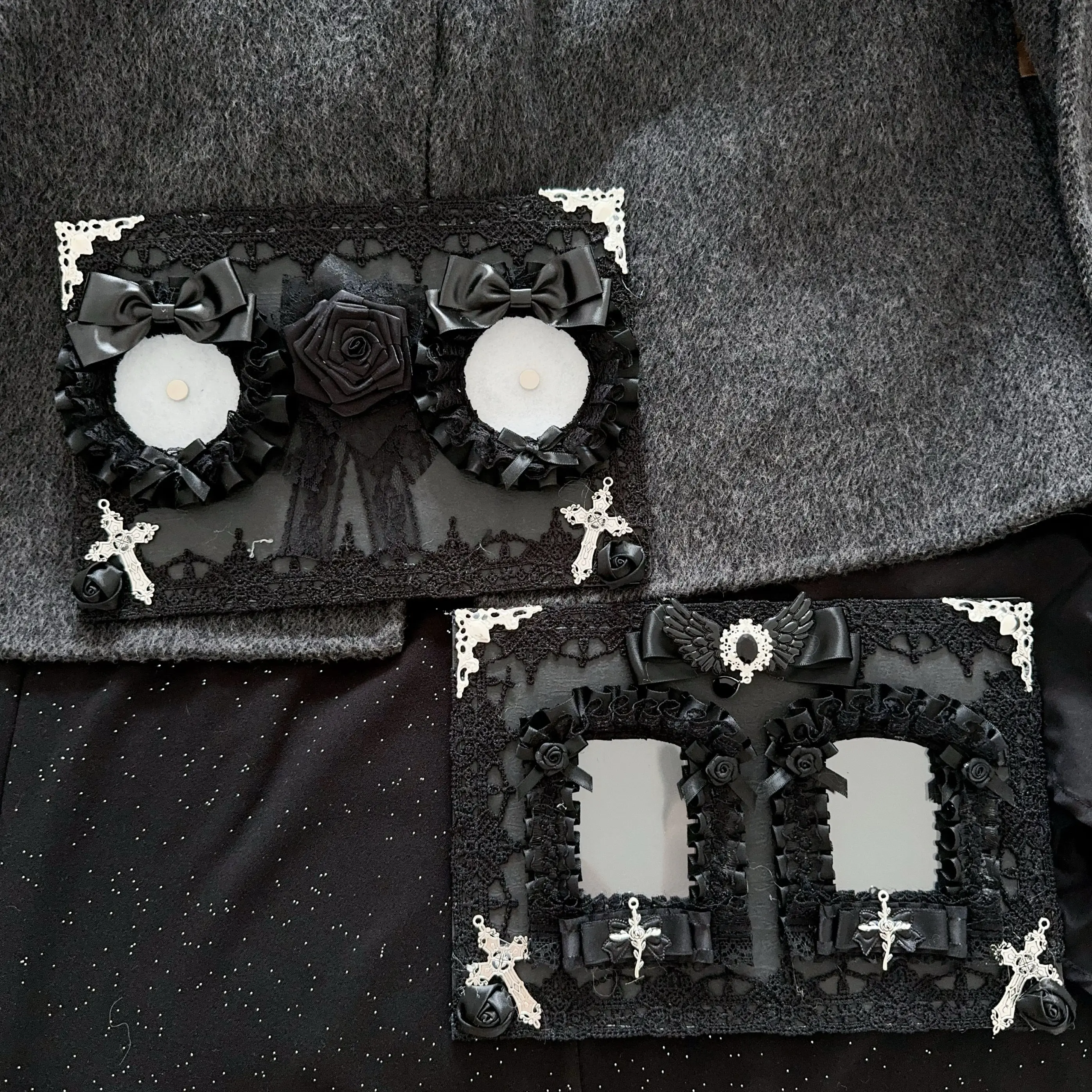 Lta Bag Accessories Finished Pain Board Dark Night Rose Subculture Goth Original Lace Lta Board Two-dimensional Ribbon Pain