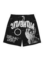 Fun Text Graphic Print Shorts High Quality Sport Training Breathable Fashionable Shorts Streetwear Men Fashion Casual Shorts 2